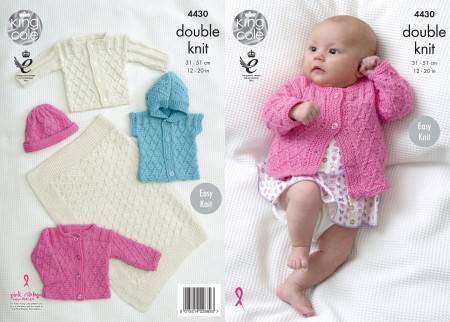 Blanket, Jackets, Gilet and Hat in King Cole Cottonsoft DK (4430)