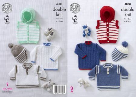 Hoodie, Sweaters and Hat in King Cole Big Value Baby DK (4888)