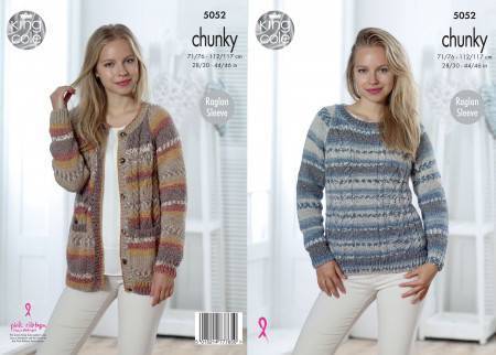 Cardigan and Sweater in King Cole Drifter Chunky (5052)