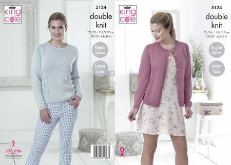 Cardigan and Sweater in King Cole Cottonsoft (5124)