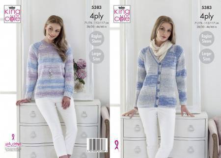 Cardigan and Sweater in King Cole Drifter 4 Ply (5383)