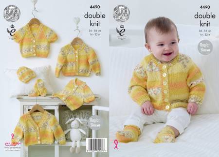 Raglan Cardigans, Hat and Socks in King Cole Drifter for Baby DK (4490)