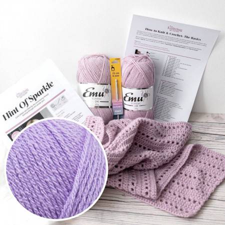 Beginners Crochet Kit - Lilac Colourway