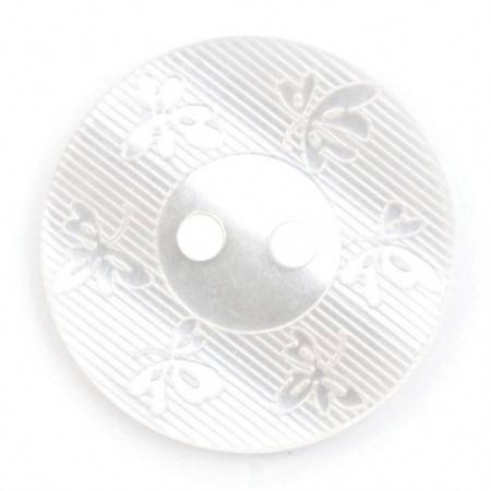 Size 17mm, 2 Hole, Flower Effect, White, Pack of 3