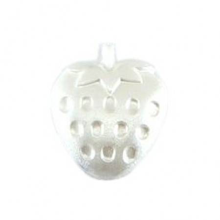 Size 13mm, Strawberry Shaped, White, Pack of 3