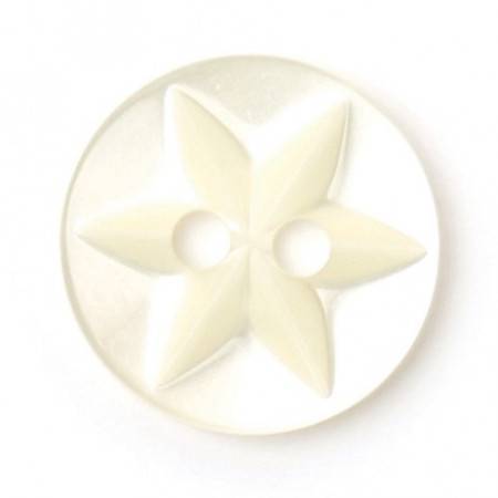 Size 12mm, 2 Hole, Flower Pattern, Pearl Cream, Pack of 7