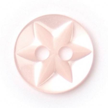 Size 10mm, 2 Hole, Star Pattern, Pearl Pink, Pack of 8