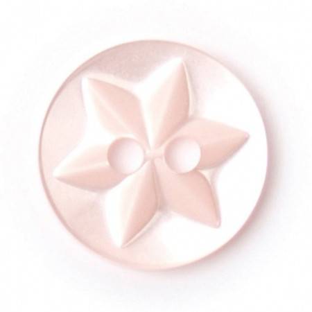 Size 12mm, 2 Hole, Star Pattern, Pearl Pink, Pack of 7