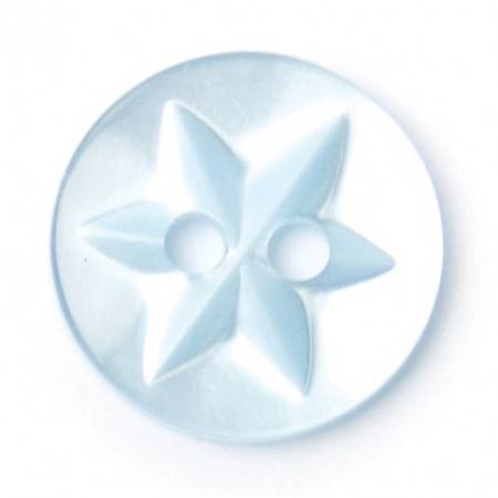 Size 12mm, 2 Hole, Star Pattern, Pearl Blue, Pack of 7