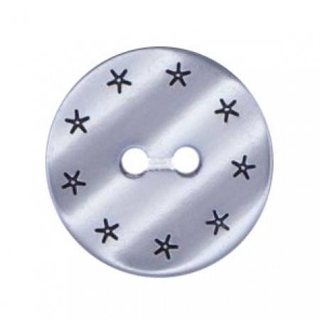 Size 17mm, 2 Hole, Star Pattern, Pearl Grey, Pack of 3