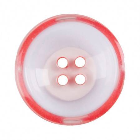 Size 22mm, 4 Hole, Clear/Red, Pack of 2