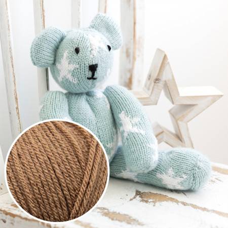 Knitted Star Bear Kit - Pecan/White Colourway