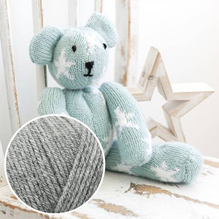Knitted Star Bear Kit - Fog/White Colourway
