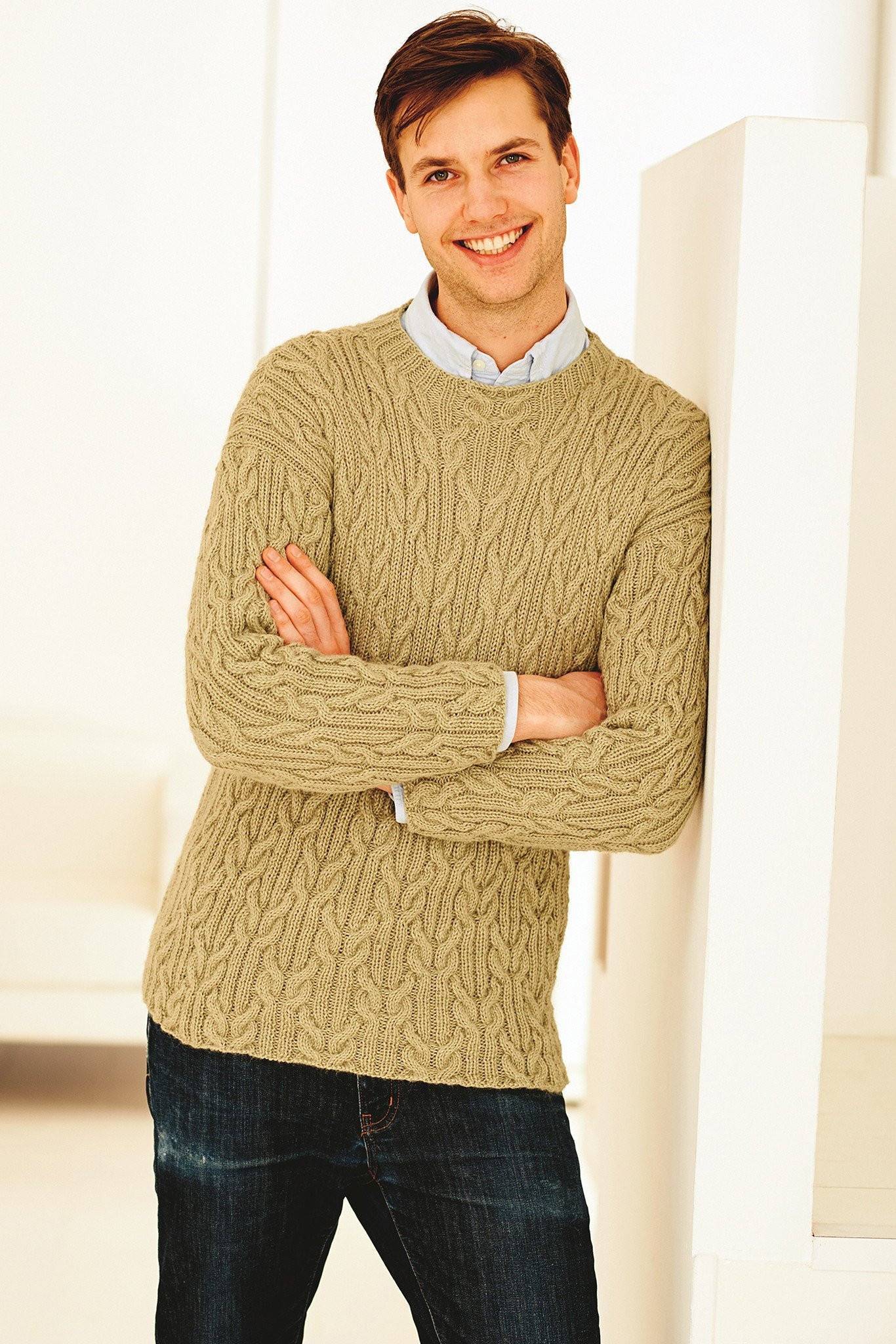 Casual Cable Mens Jumper Knitting Pattern | The Knitting ...