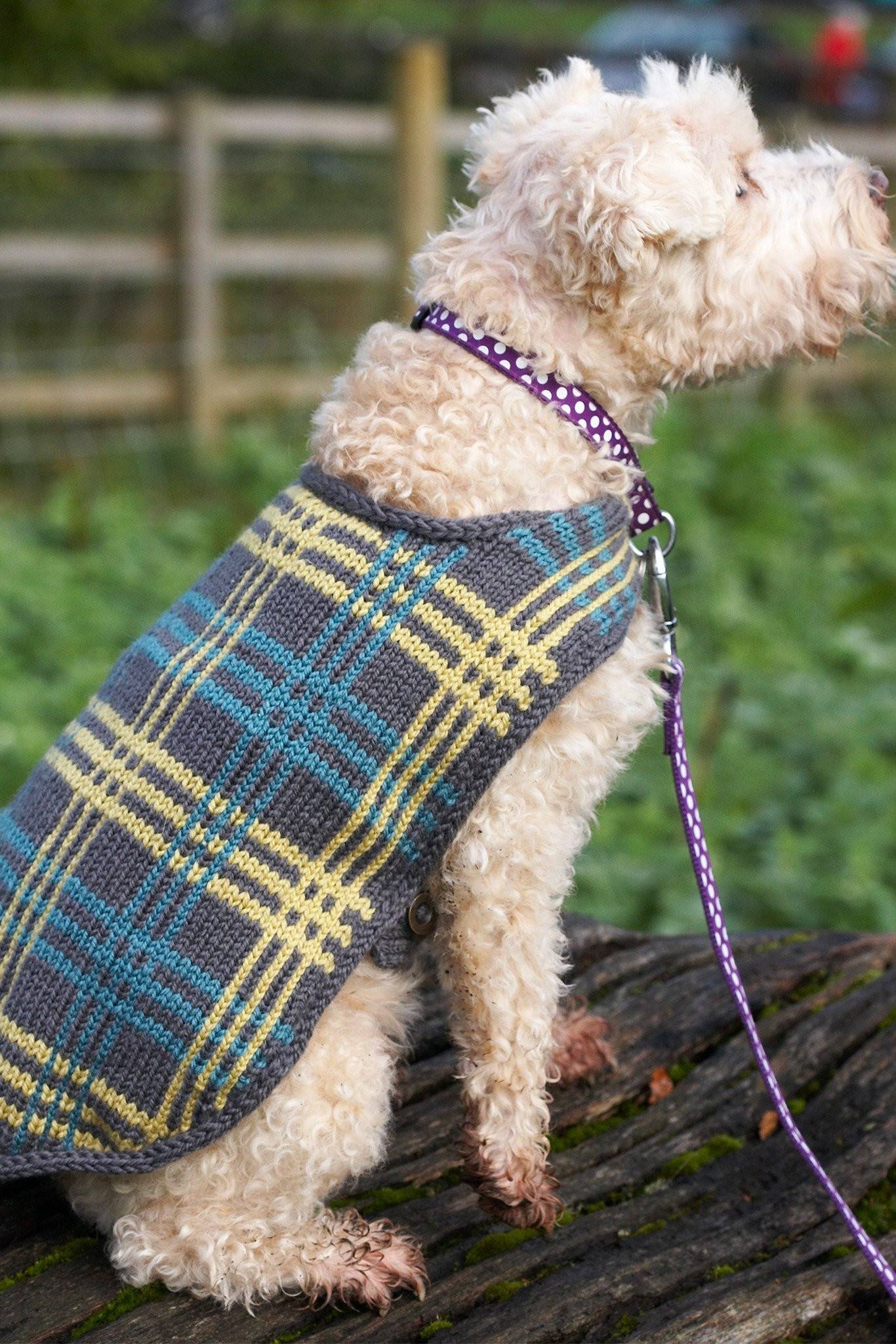 Vintage Dog Coat With Plaid Design Knitting Pattern | The ...