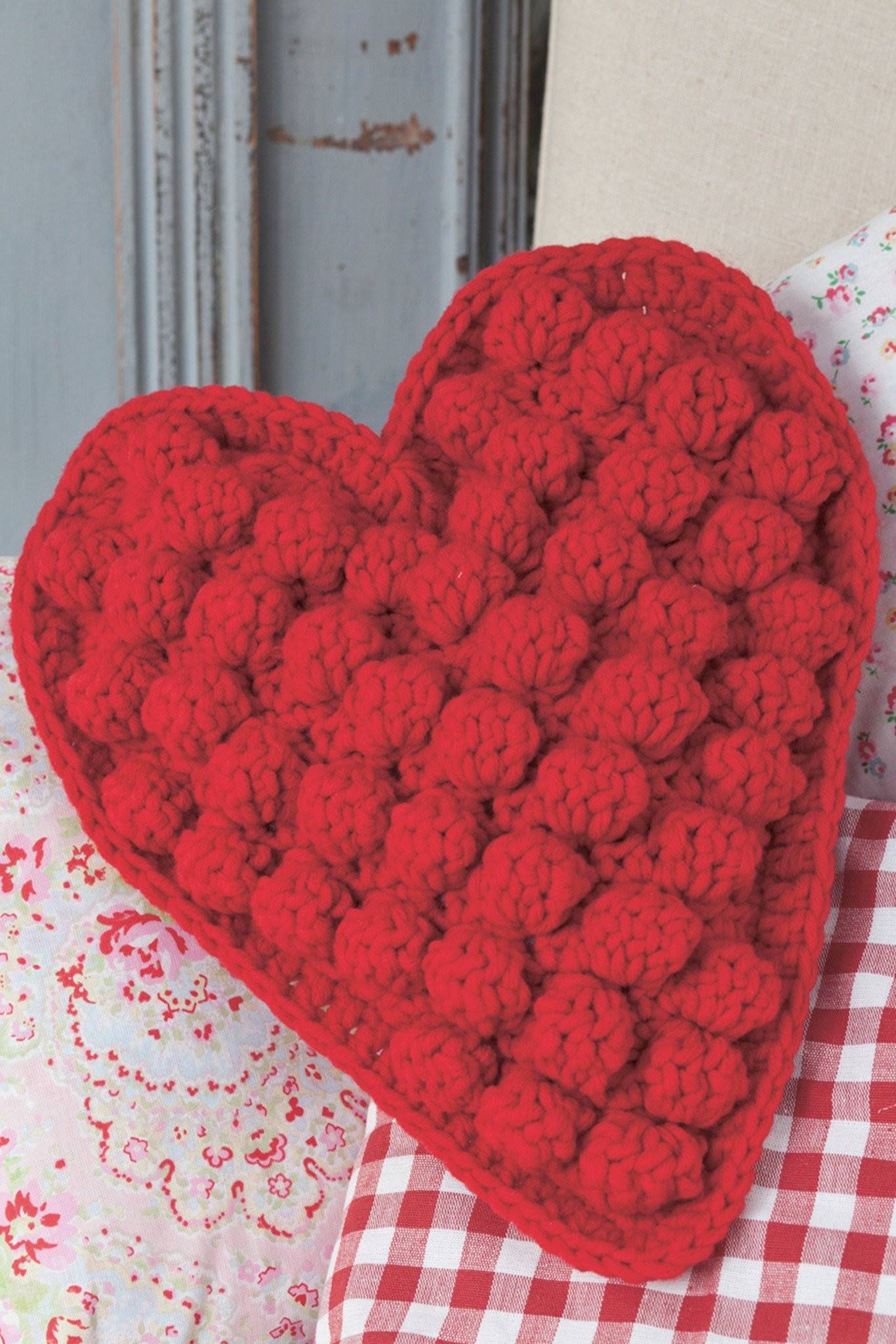 Heart Shaped Textured Cushion Crochet Pattern | The ...