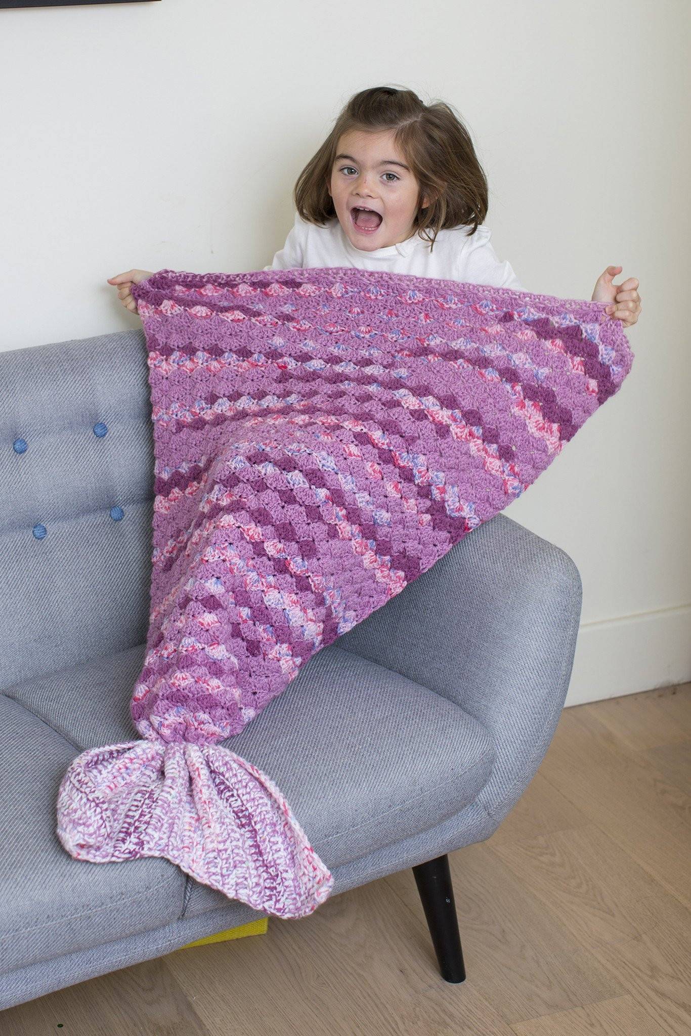 Kids Mermaid Tail Blanket Crochet Pattern The Knitting Network