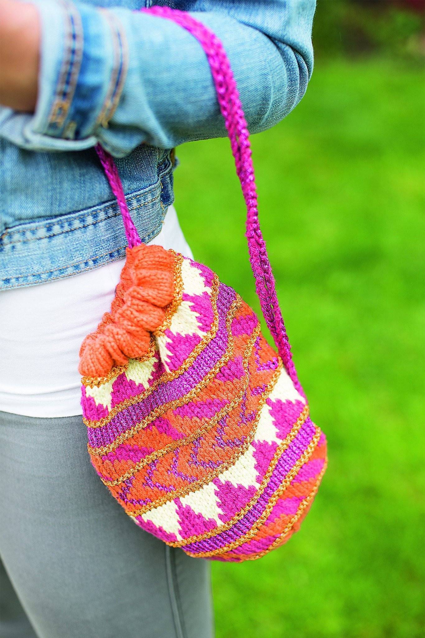 Patterned Drawstring Bag Knitting Pattern | The Knitting ...