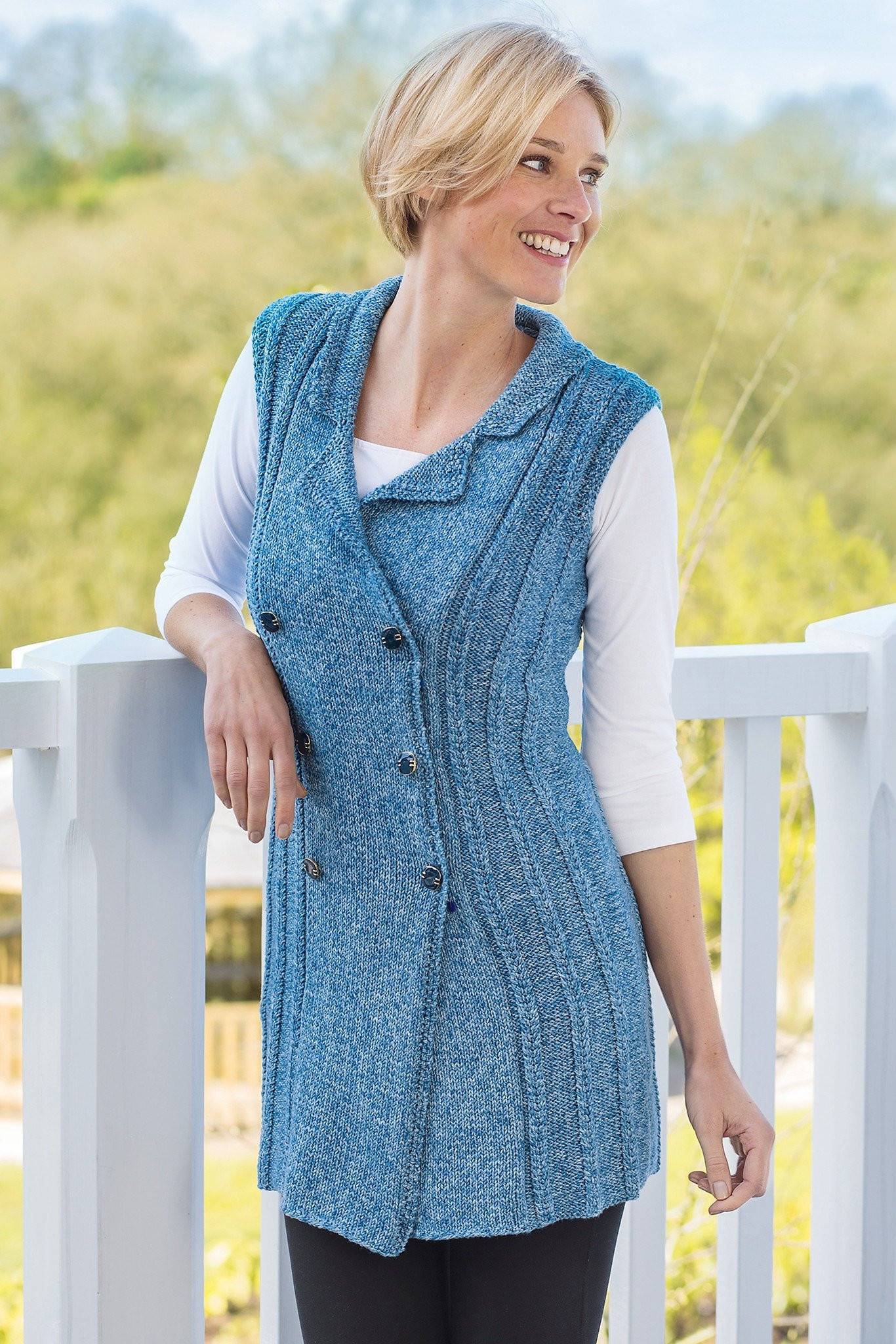 Roman Cable Ladies Waistcoat Knitting Pattern | The ...