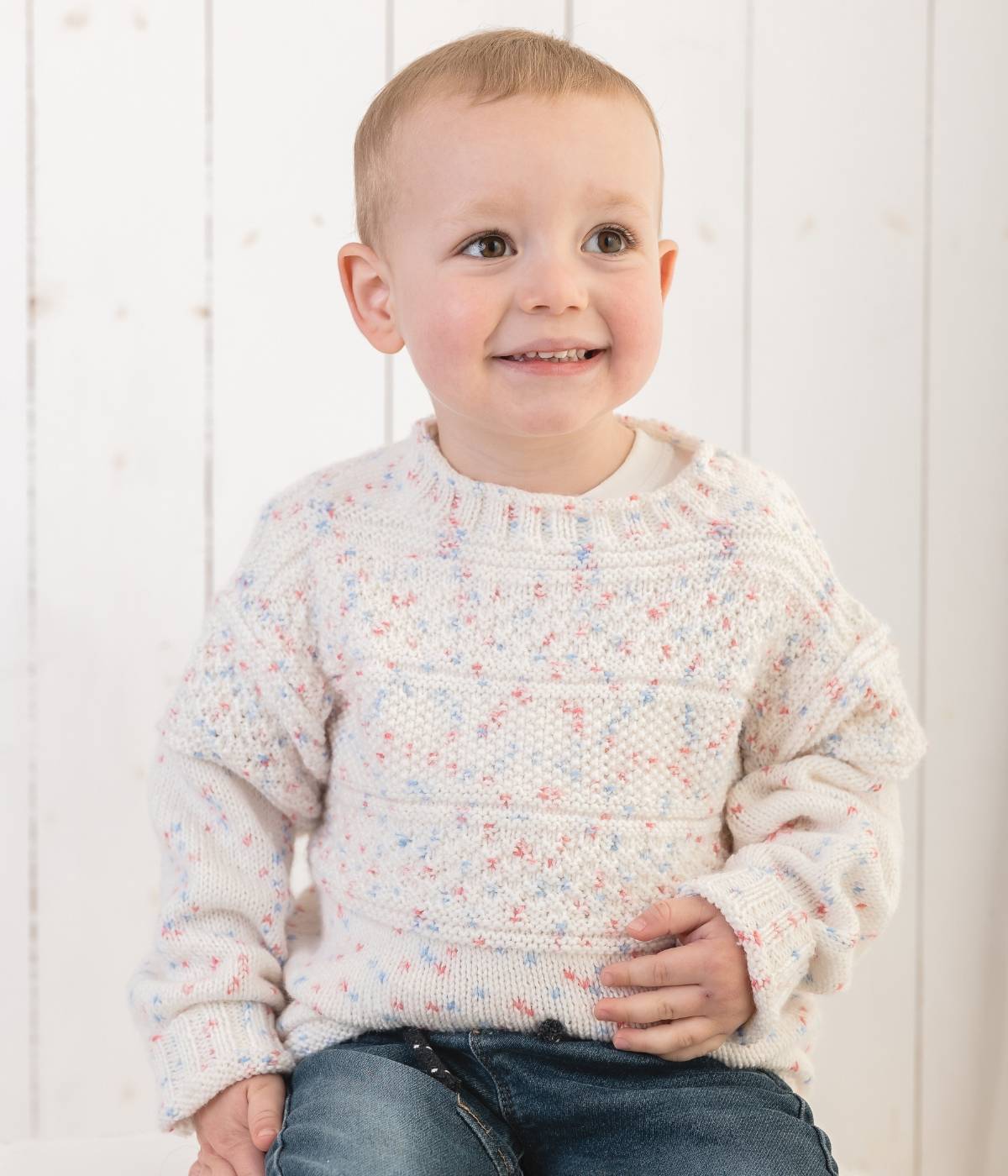 Child's Guernsey Dots Jumper in Emu Treasure Little Dots DK (2020