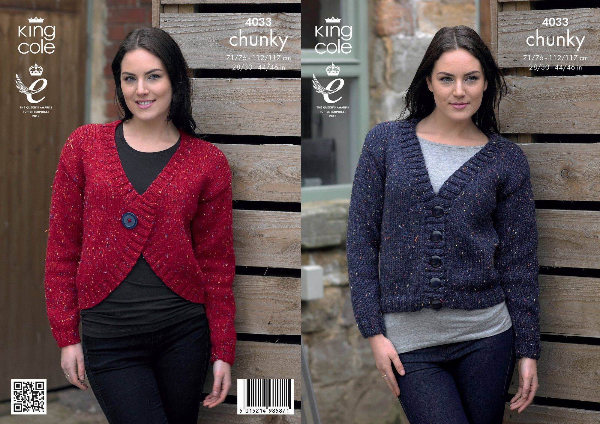 Jackets in King Cole Chunky Tweed (4033)