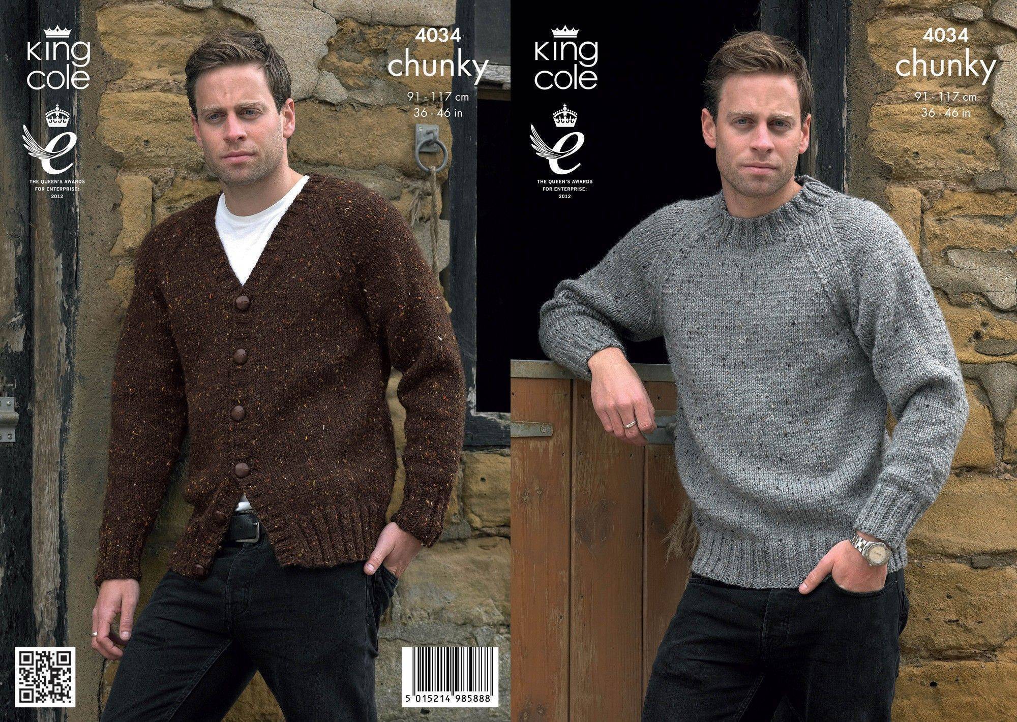 Sweater and Cardigan in King Cole Chunky Tweed (4034) The Knitting