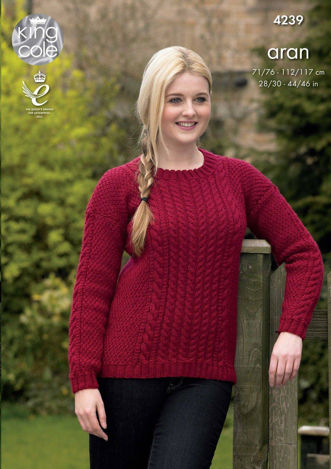 Sweaters in King Cole Fashion Aran (4239) | The Knitting Network