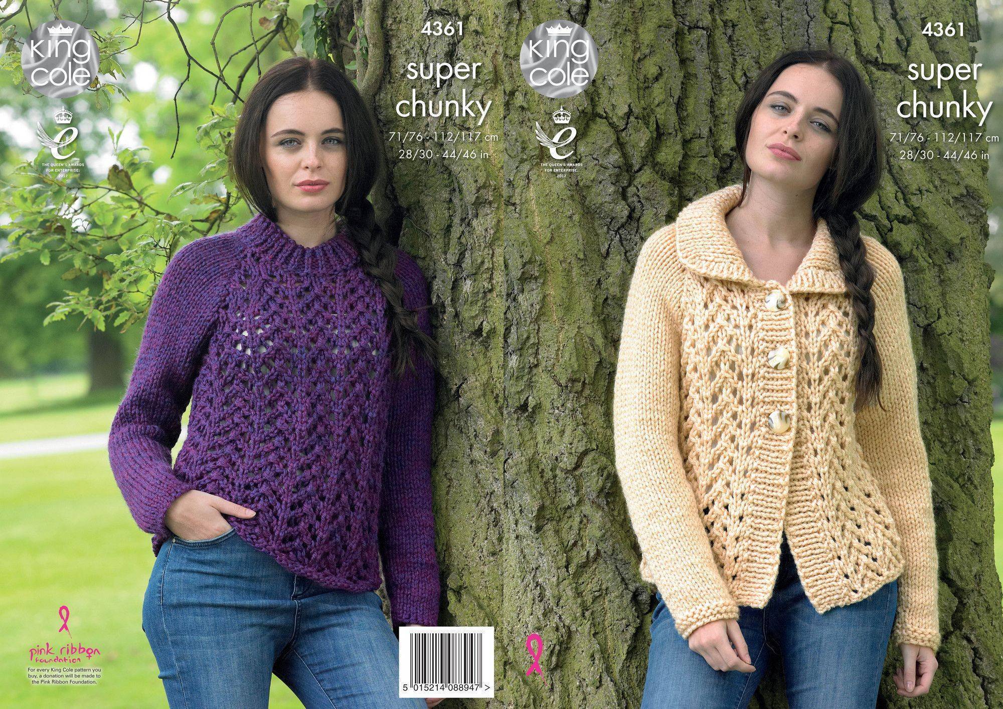 Cardigan and Sweater in King Cole Big Value Super Chunky (4361) | The ...
