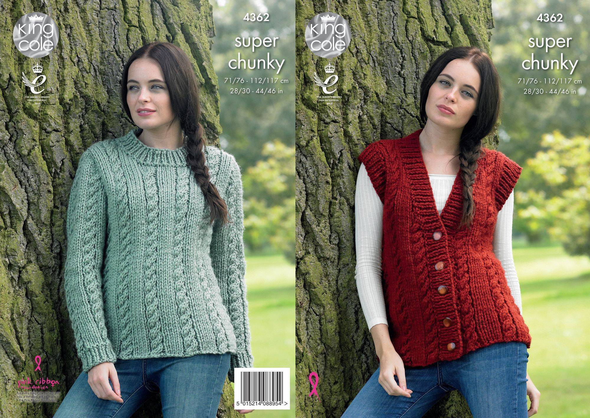 Sweater and Waistcoat in King Cole Big Value Super Chunky (4362) | The ...