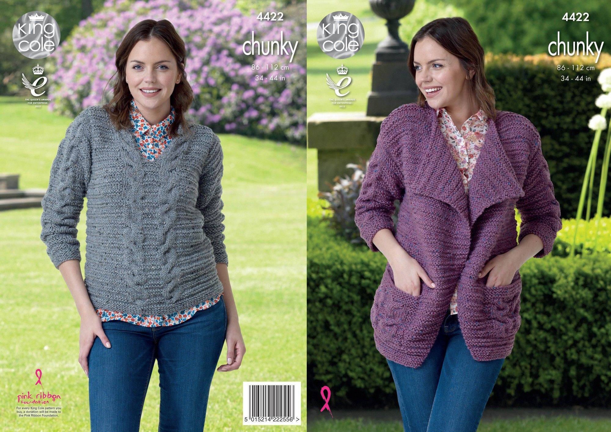 Jacket and Sweater in King Cole Chunky Tweed (4422) | The Knitting Network