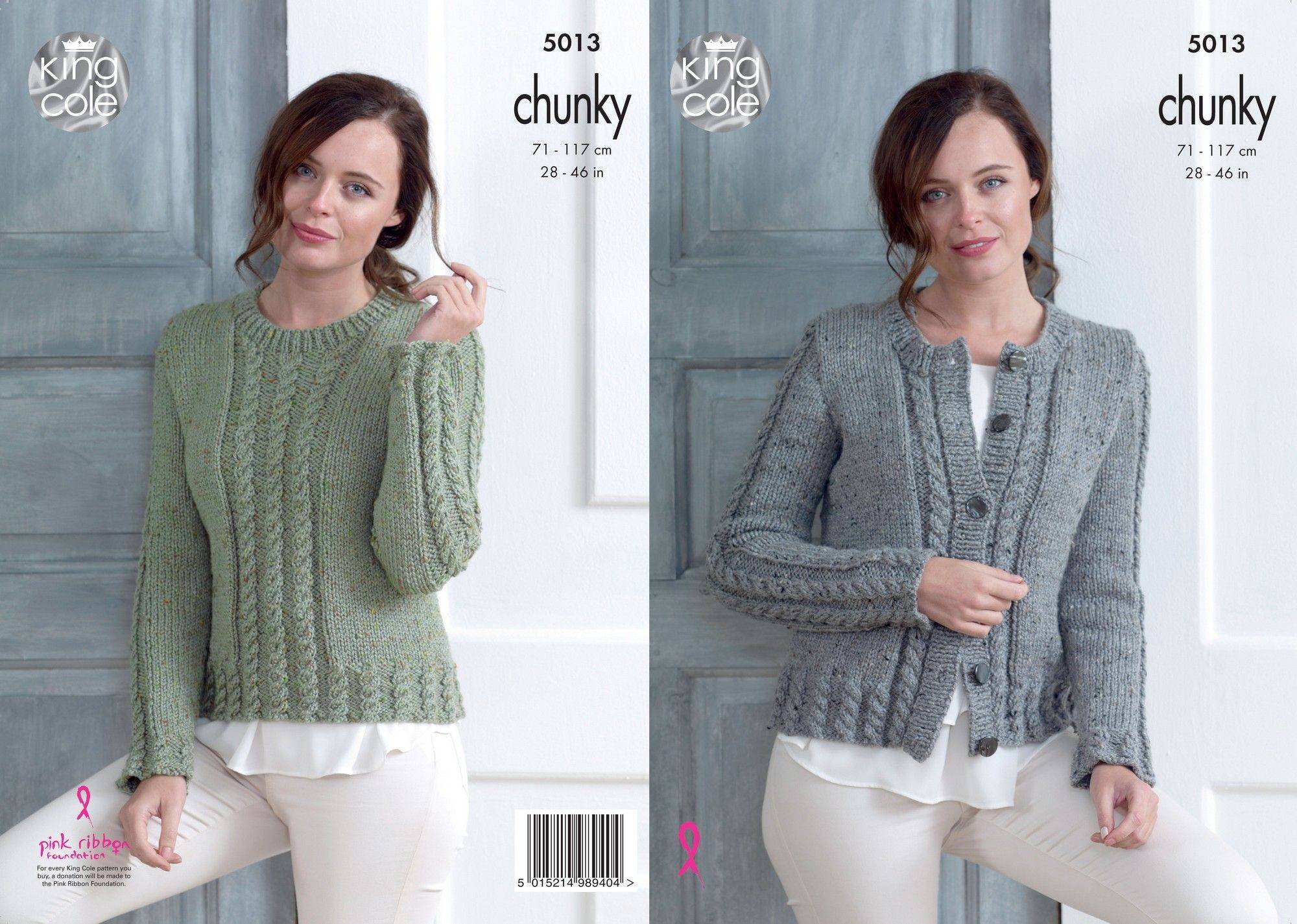 Cardigan and Sweater in King Cole Chunky Tweed (5013) | The Knitting ...