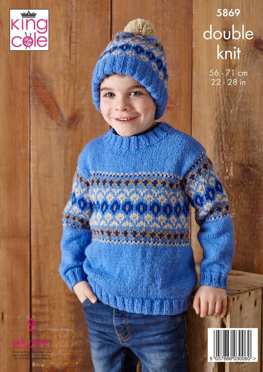 Sweater, Cardigan and Hat in King Cole Big Value DK 50g (5869) | The ...
