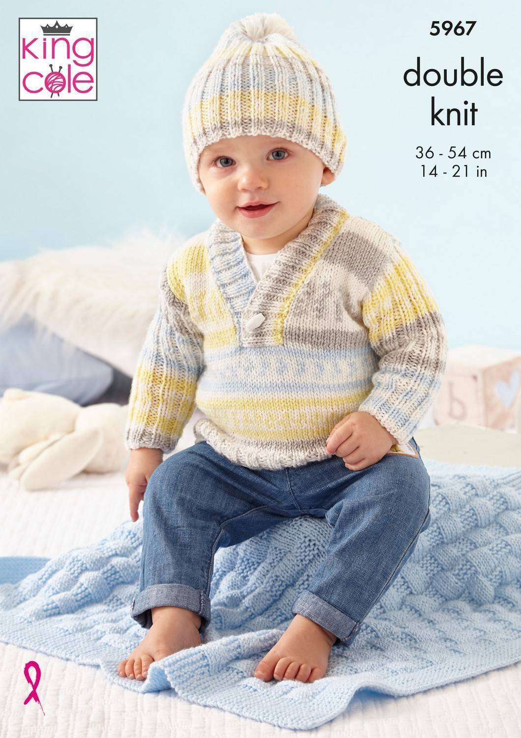 Sweater, Cardigan, Hat and Blanket knitted in King Cole Cherish DK and ...