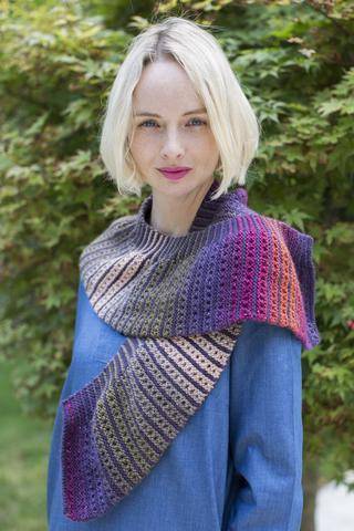 Ladies Striped Ombre Scarf Knitting Pattern | The Knitting Network