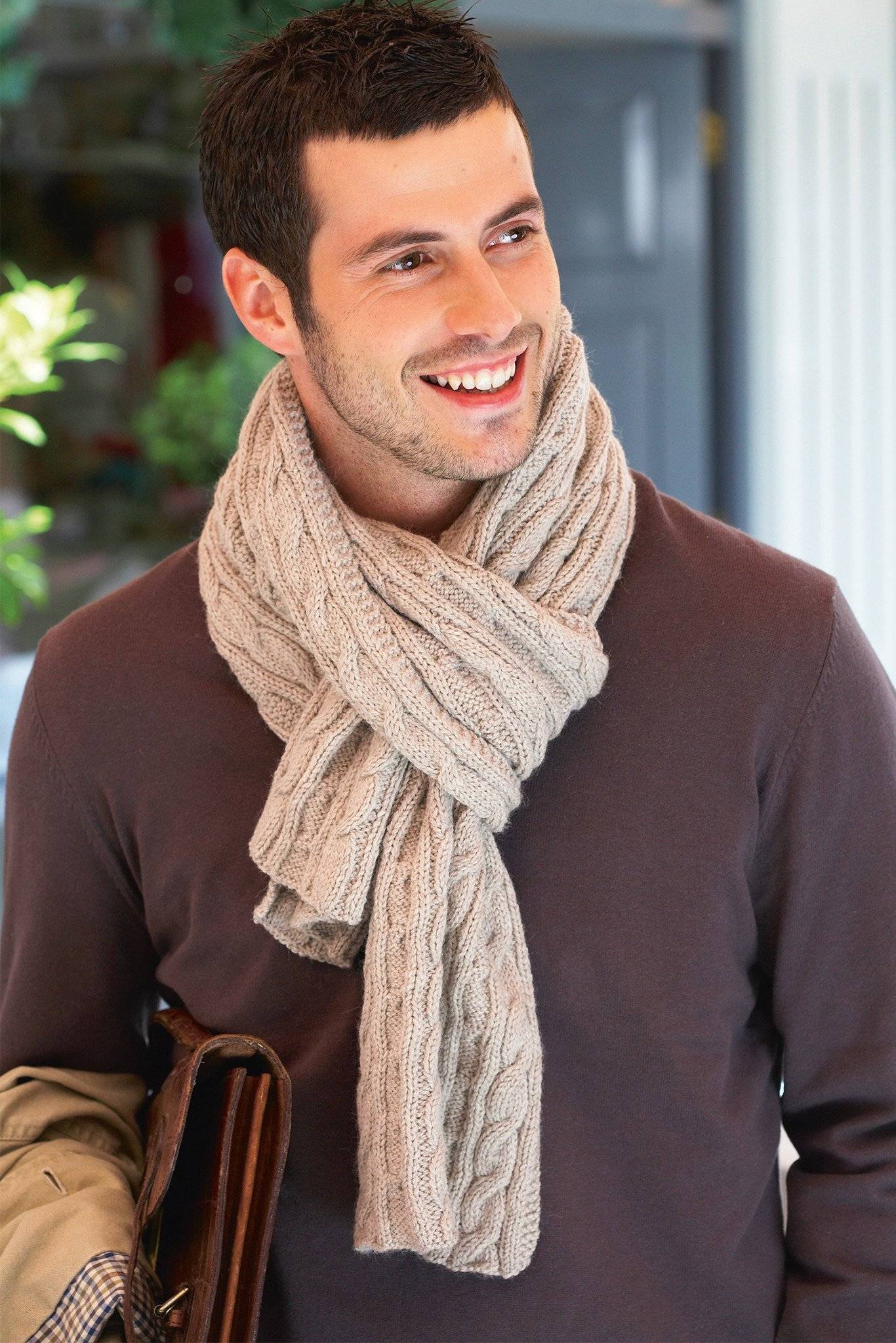 Mens Cable Scarf Knitting Pattern | The Knitting Network