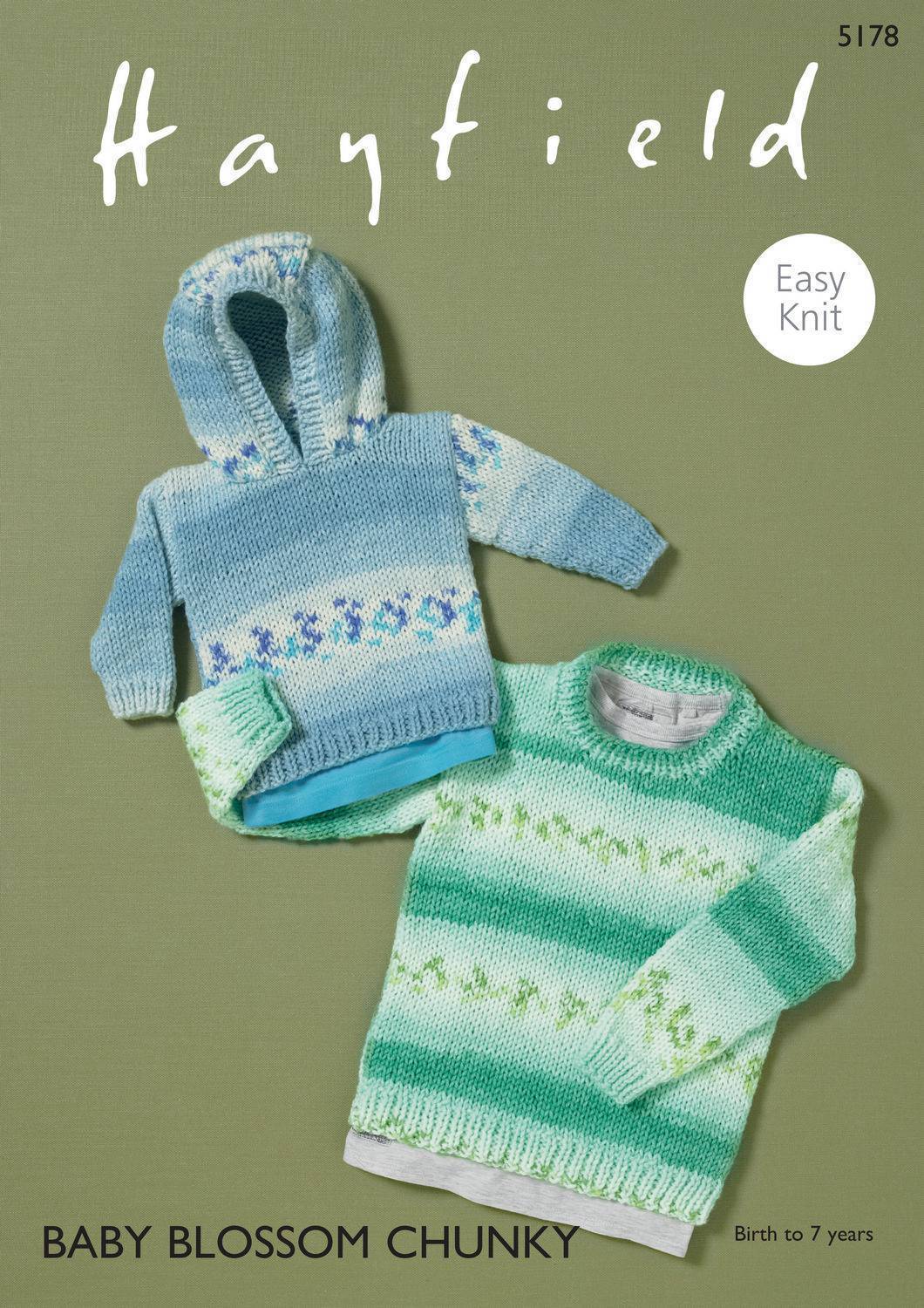 Baby Blossom Chunky Cardigan Easy Pattern-0-6 months to 6-7 years 