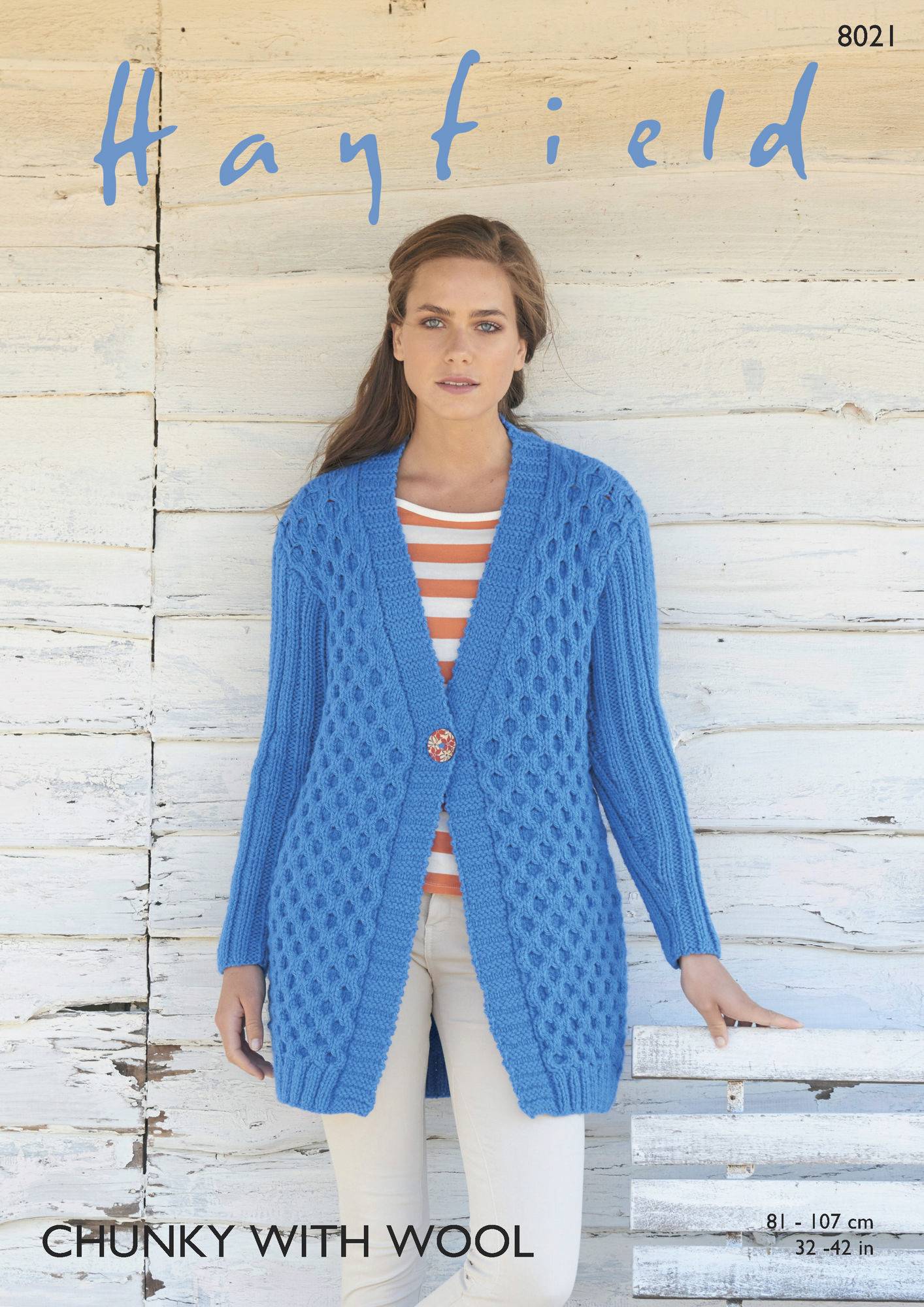 Women's Jacket in Hayfield Chunky with Wool (8021) | The Knitting Network