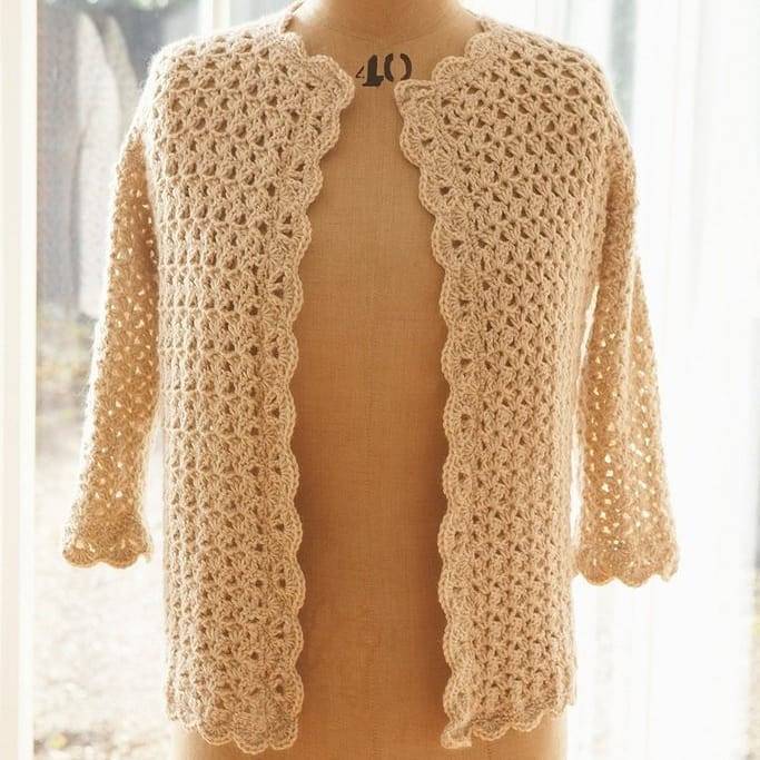 Vintage Ladies Cardigan Crochet Pattern | The Knitting Network