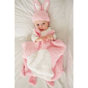 Baby bunny sleep set knitted in pink