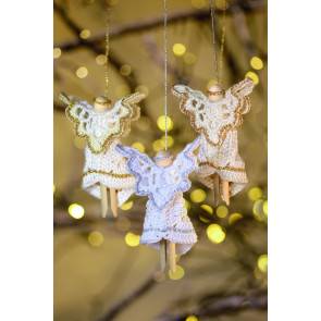 Crocheted angel Christmas decorations