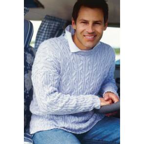 Drop Sleeve Cable Mens Jumper Knitting - The Knitting Network