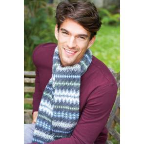 Knitted fair isle scarf for men