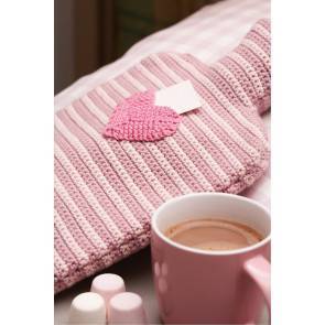 Pretty hot water bottle crochet cover with tiny heart motif