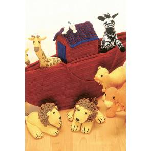Toy knitted Noah's Ark with boat animal passengers in pairs 