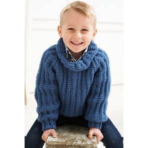 Loose roll necked knitted sweater for boys with full cuffed sleeves