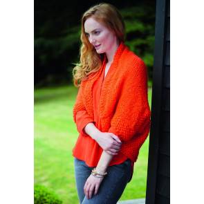 Knitted ladies' shrug top with textured effect