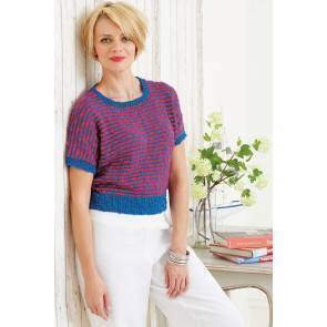 Ladies' knitted retro striped short-sleeved jumper from 1950s