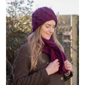 Womens Hat and Scarf in Athena Autumn Twist