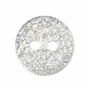 Milward Buttons - Size 10mm, 2 Hole, Sparkle Effect, White, Pack of 7 