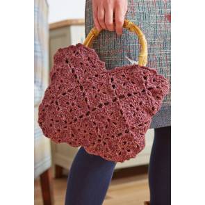Knitted butterfly-shaped bag with bamboo handles 
